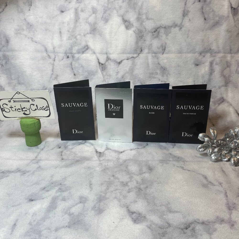 Lot of 4 Dior Men Set,Sauvage EDT EDP Elixir Homme EDT-4x1.2ml,0.04oz-4pc-NEW - Picture 1 of 16